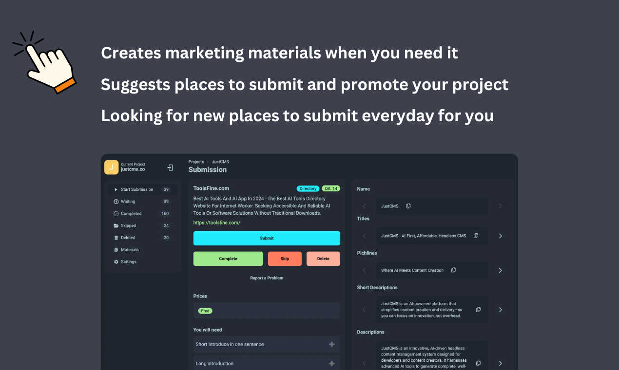HypeDesk application interface and features