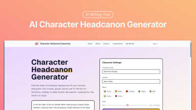 AI Character Headcanon Generator - aiheadcanon.com - Tool for Social Media