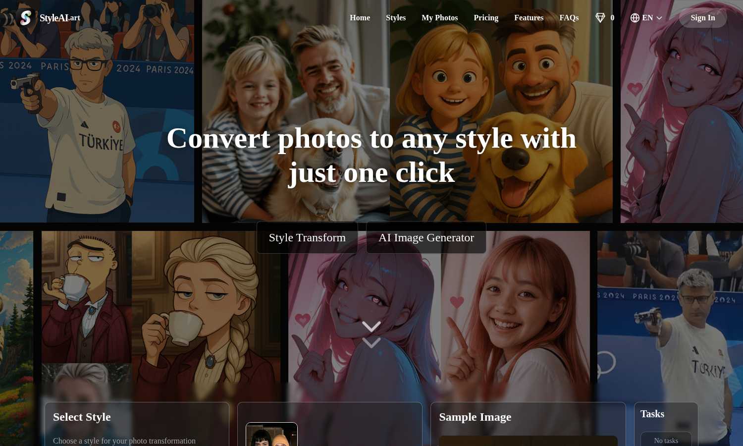 Style AI application interface and features