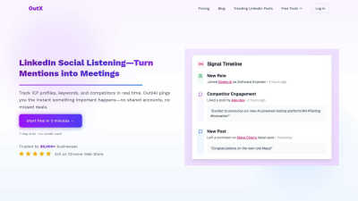 Social listening linkedin | OutX.ai - Tool for AI Assistants