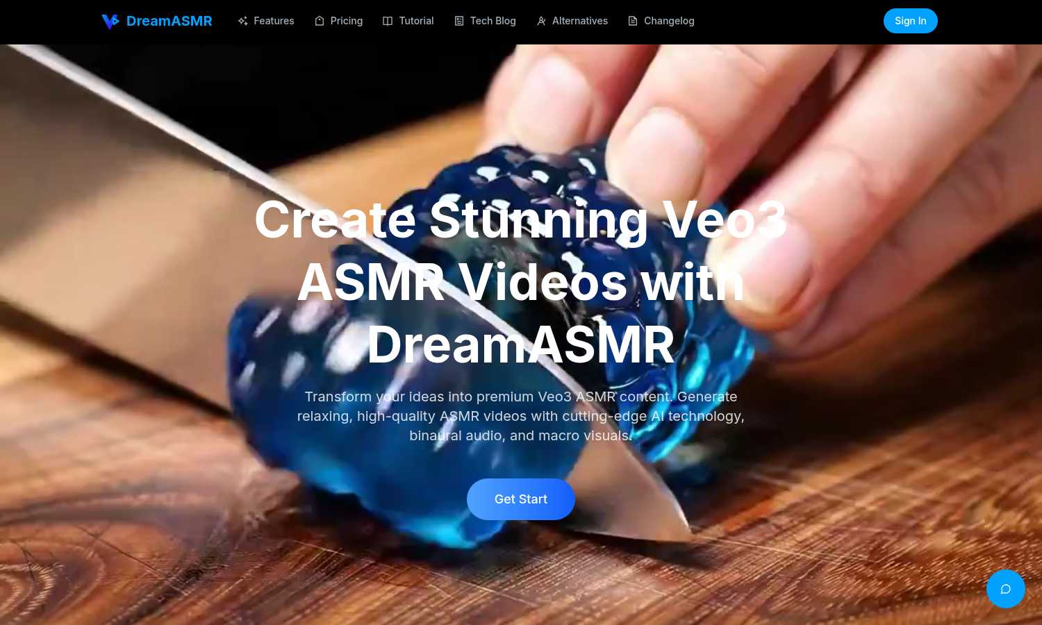 DreamASMR application interface and features