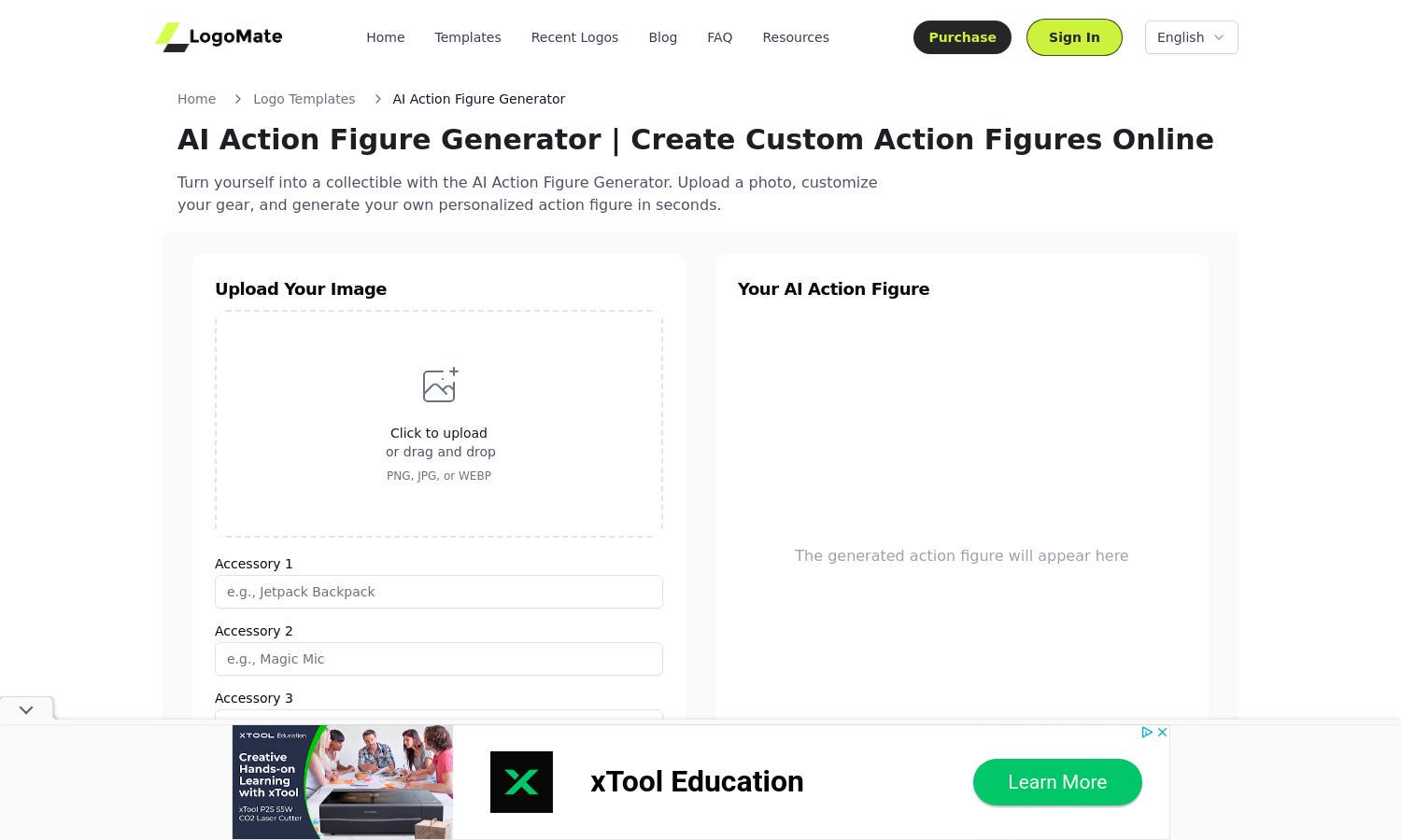 AI Action Figure Generator Website