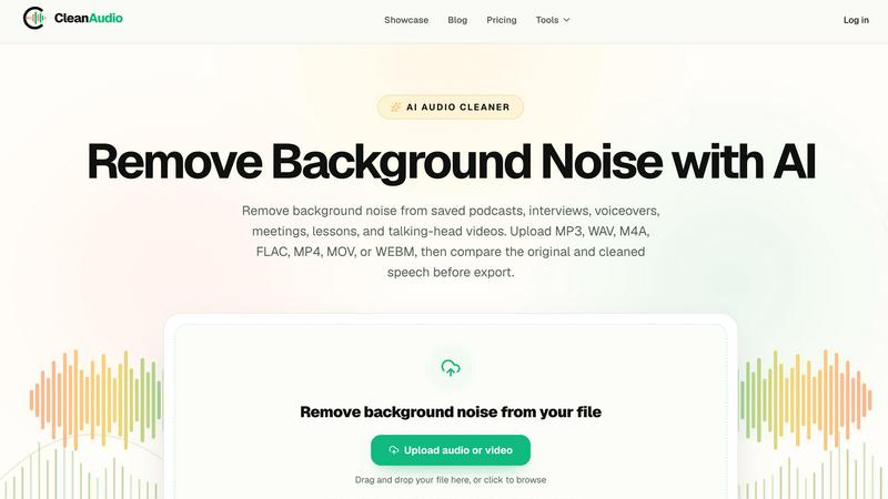 AI clean audio application interface and features