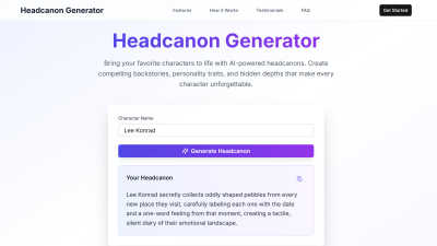 Headcanon Generator - Tool for AI Assistants