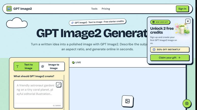 GPT Image AI application interface and features