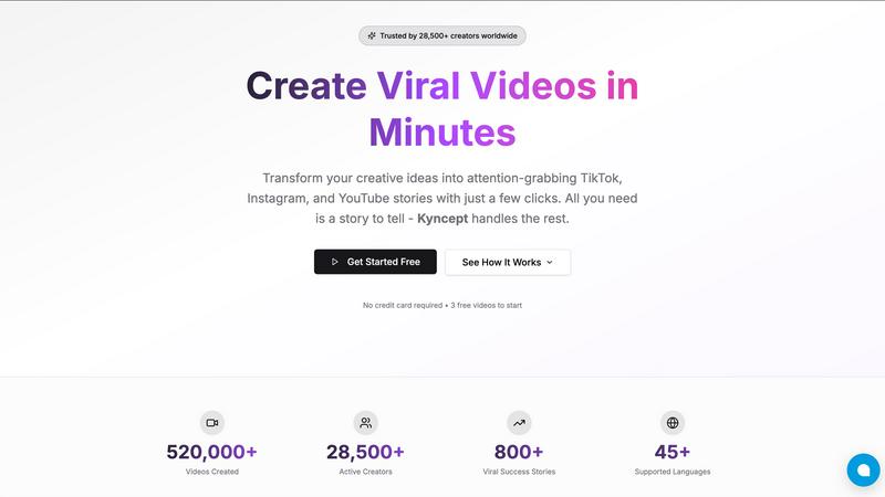 Kyncept application interface and features