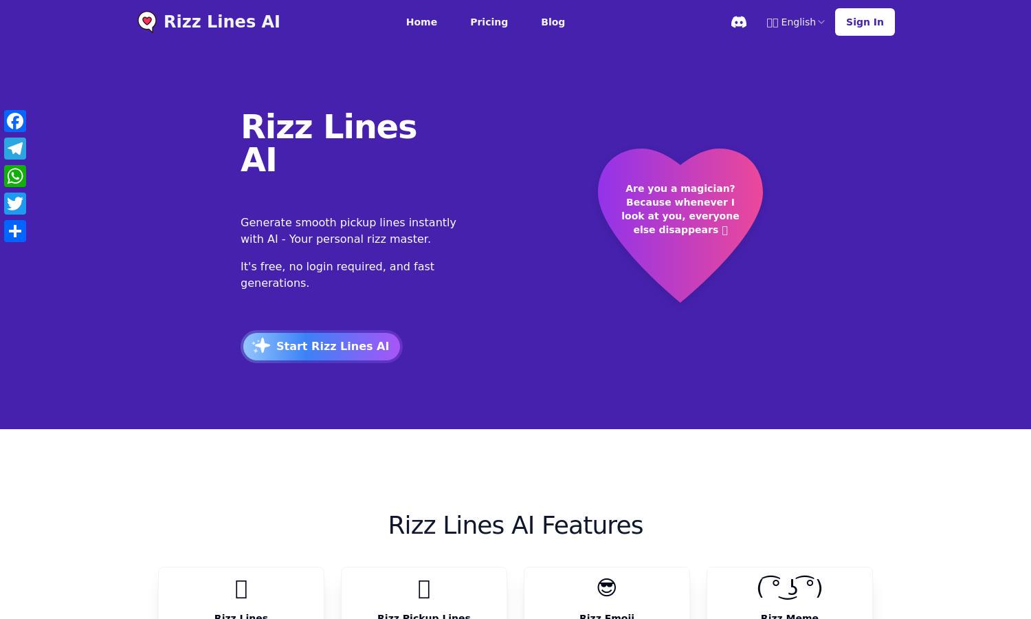 Rizz Lines AI Website