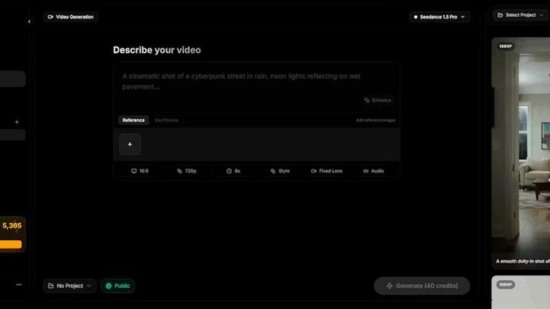 SeeDance Ai application interface and features