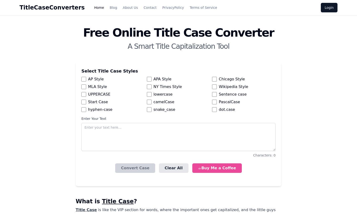 Title Case Converter Website