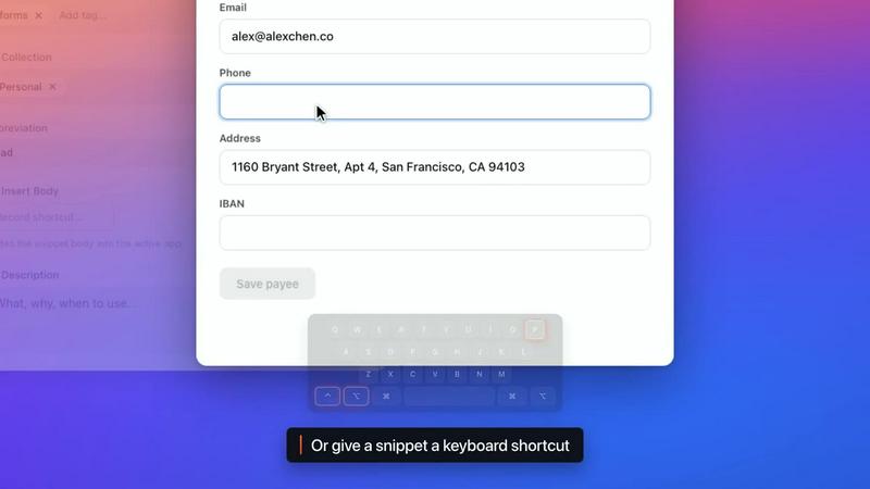 TypeFire application interface and features