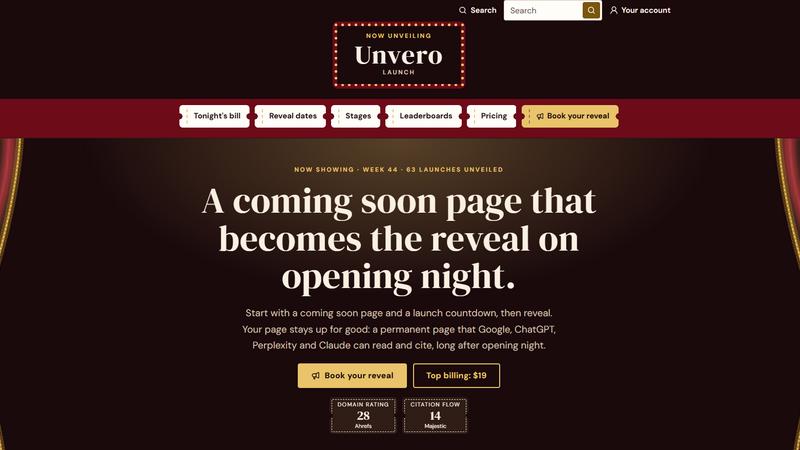 Unvero Launch application interface and features
